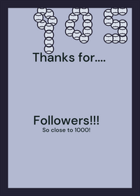 Thanks for 905 followers!!