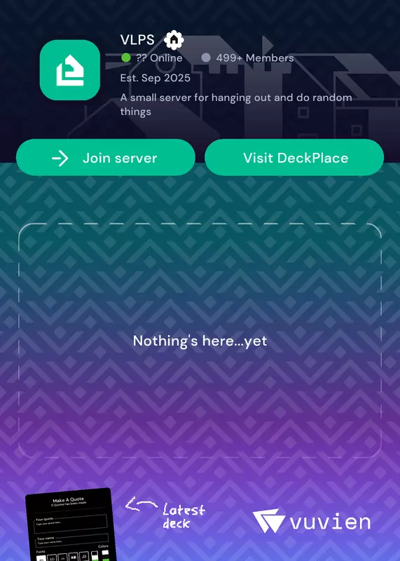 Vuvien's discord server promotion by @no_skills_