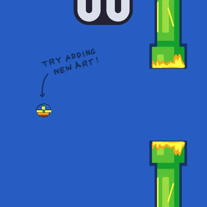 Flappy Bird but you're a UFO by @FakeRobtop