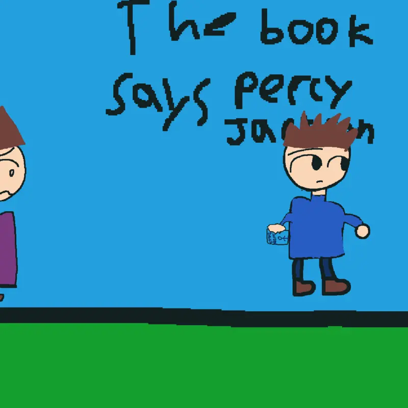 The book says Percy Jackson by @ALANc9