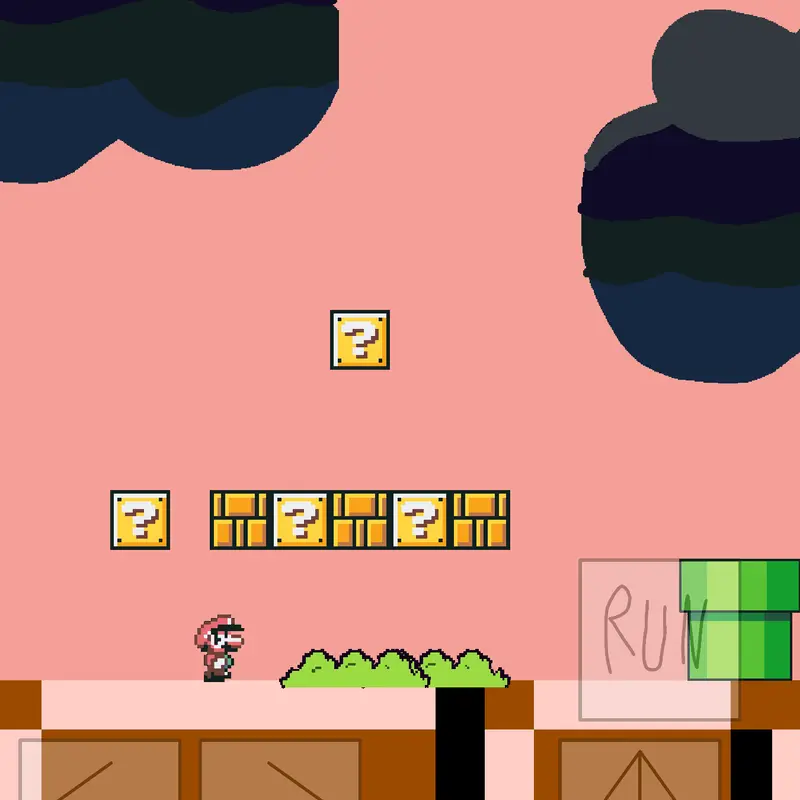 Tunder mario world 1-1 by @Mario_Snes9292
