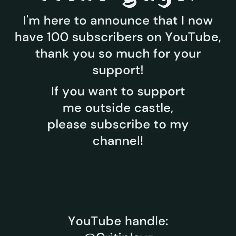 YouTuber Announcement by @Critiplayz