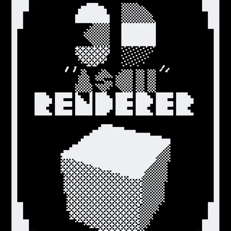 "Ascii" Monochrome 3D Renderer by @kilobyte