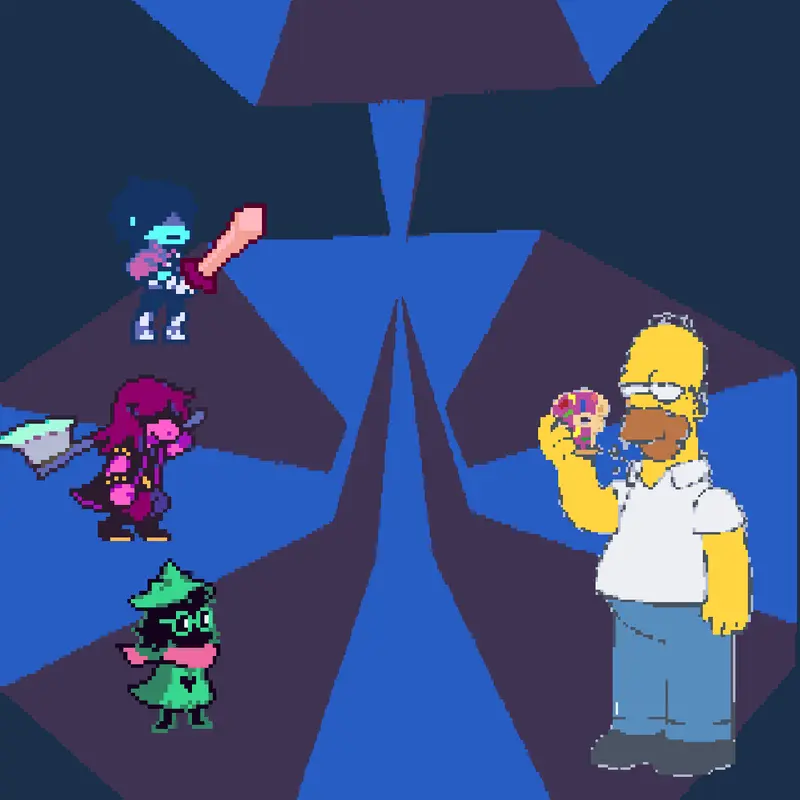 Homer Deltarune Jevil Battle by @Toby-Fox