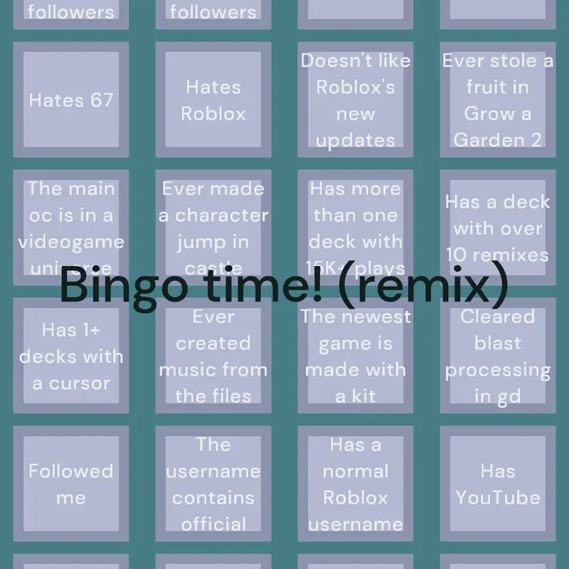 Bingo by @GrilledCheeseOfficial