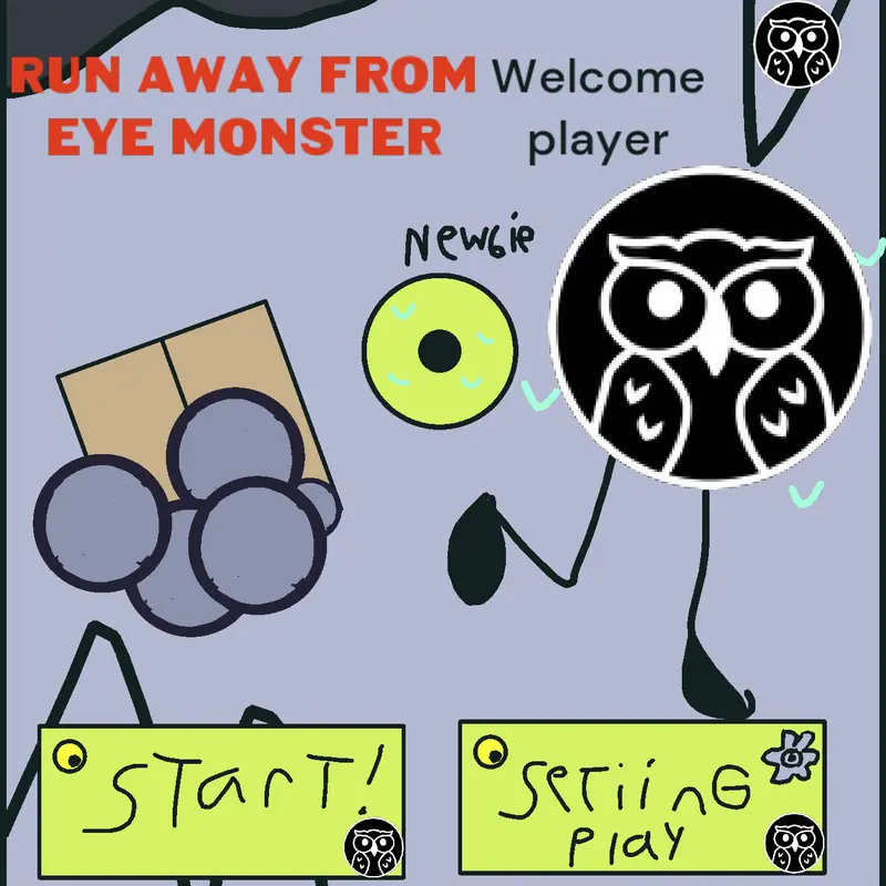 Run away from the eyes monster by @Sheila_createdeck