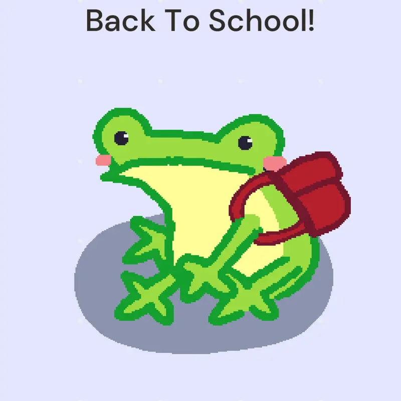 Lil froggy Going to School :] by @Rat_Birb