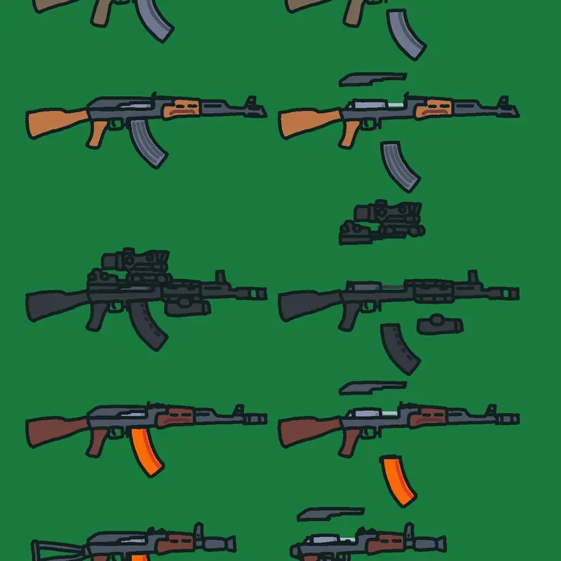 Ak47 Akm Ak74 Aks74u ak12 free gun model by @TahuBulat