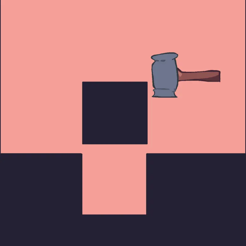 Hammer the cube! by @SOMEWHATHUMAN