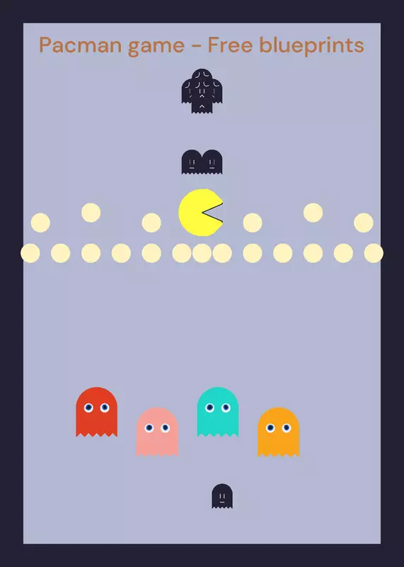 Free pacman blueprint by @Reddy_cube