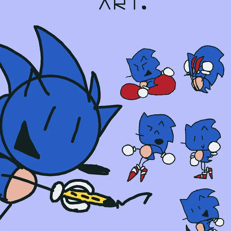 Sonic drawing art ;) by @josiah_is_tuff