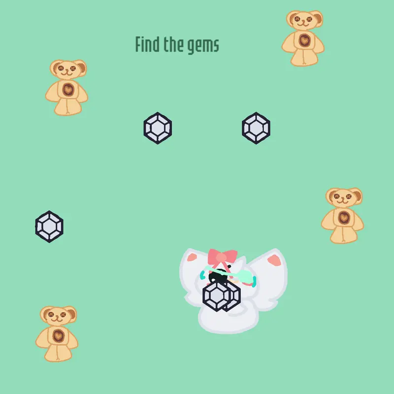 Find the gems or play with toys by @ycopenia