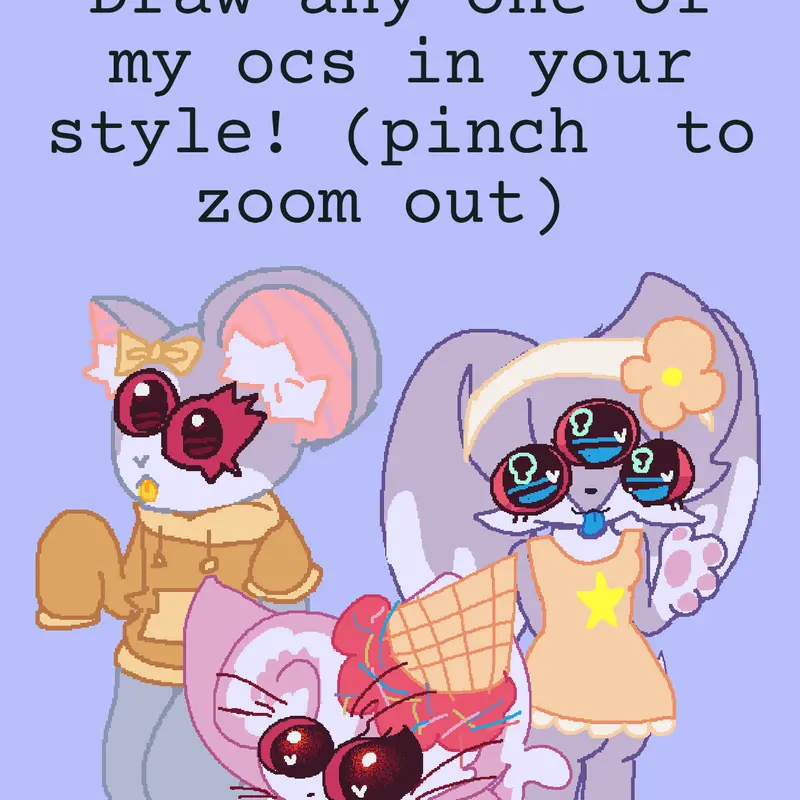 Draw my ocs in your style by @x-coal-x