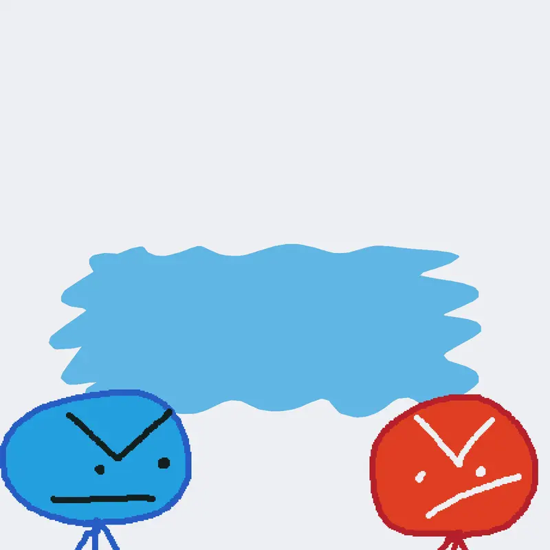 RED VS BLUE by @BurgerManBurgerMan