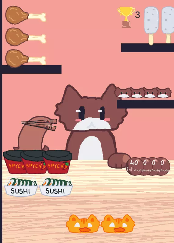 Cat Mukbang,  celebrate 40 followers by @Bergirl