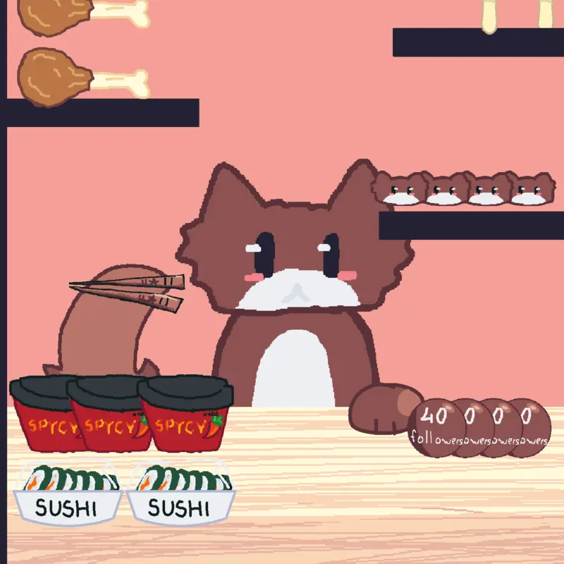 Cat Mukbang,  celebrate 40 followers by @Bergirl