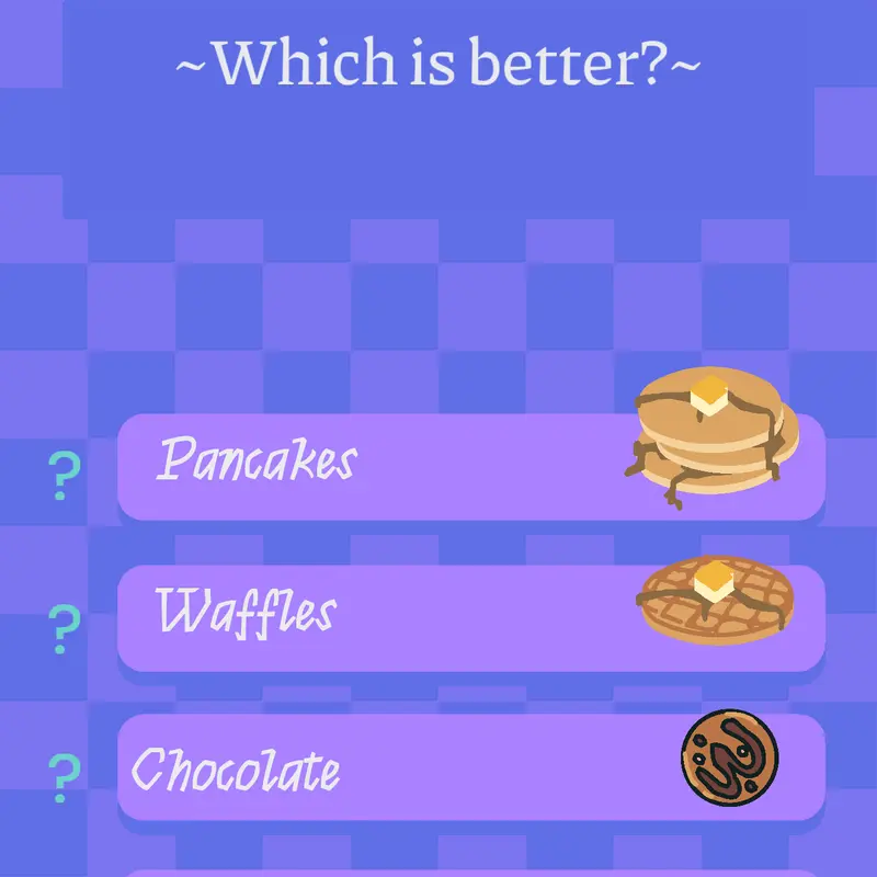 Pick or choose! (My first one!) by @Kfrog17