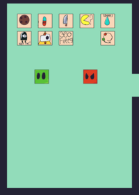 Take care of red cube and green cube!