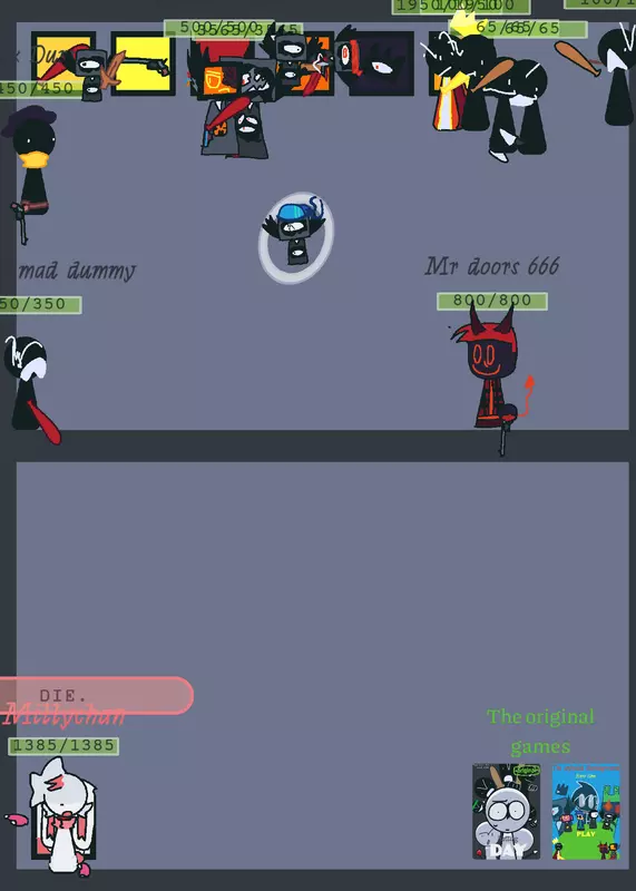 All bosses of the and tib VS millychan by @the_infected_studios80