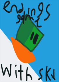 Endings game with ski