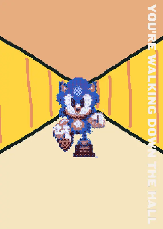 Sonic in the Backrooms by @mateoburgos