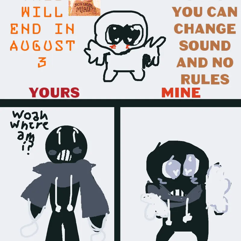 Drawing my brothers oc as the cute meme by @LarxenyOrEnzo