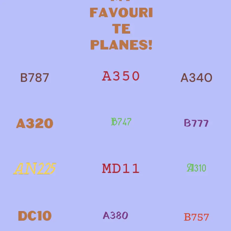 This are my favourite planes by @EliasYanto