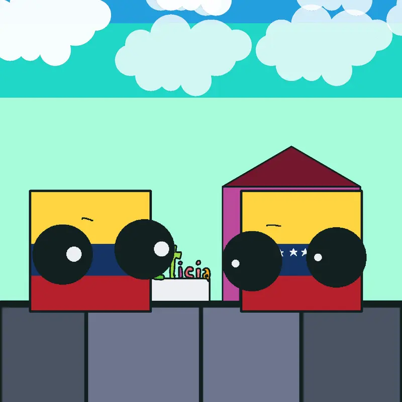 Colombia and a Venezuela Joking Peru by @Princefishcreations