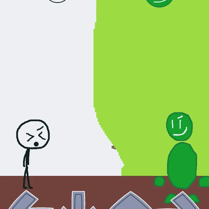 Sticko vs green guy by @Fireymakesgames