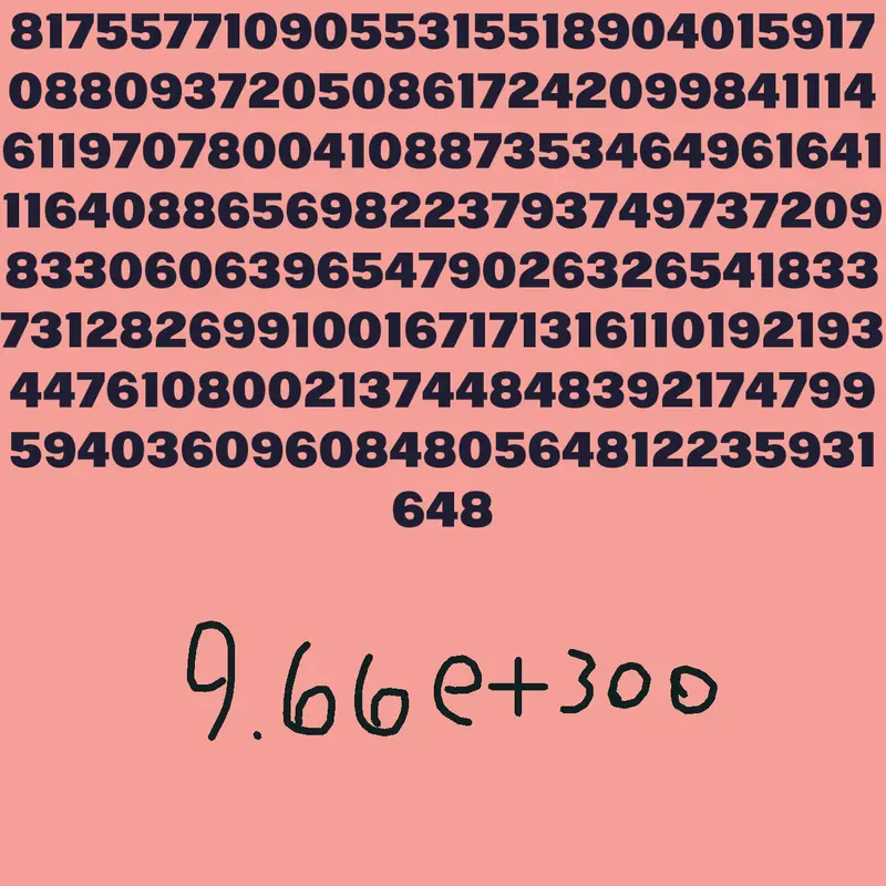 What 9.66e+300 looks like by @ramiel2016