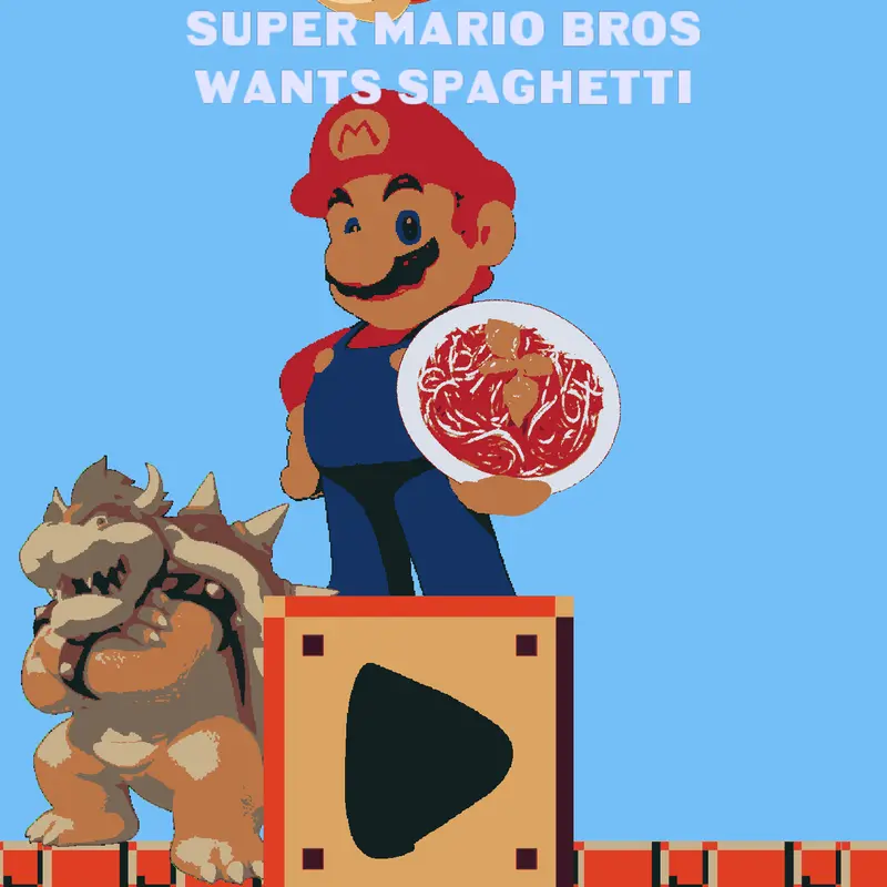 Super Mario Bros Wants Spaghetti by @MoDanell