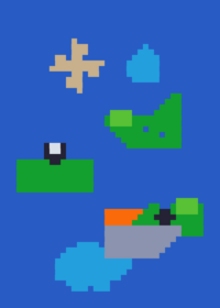 Golf but pixelated with colors