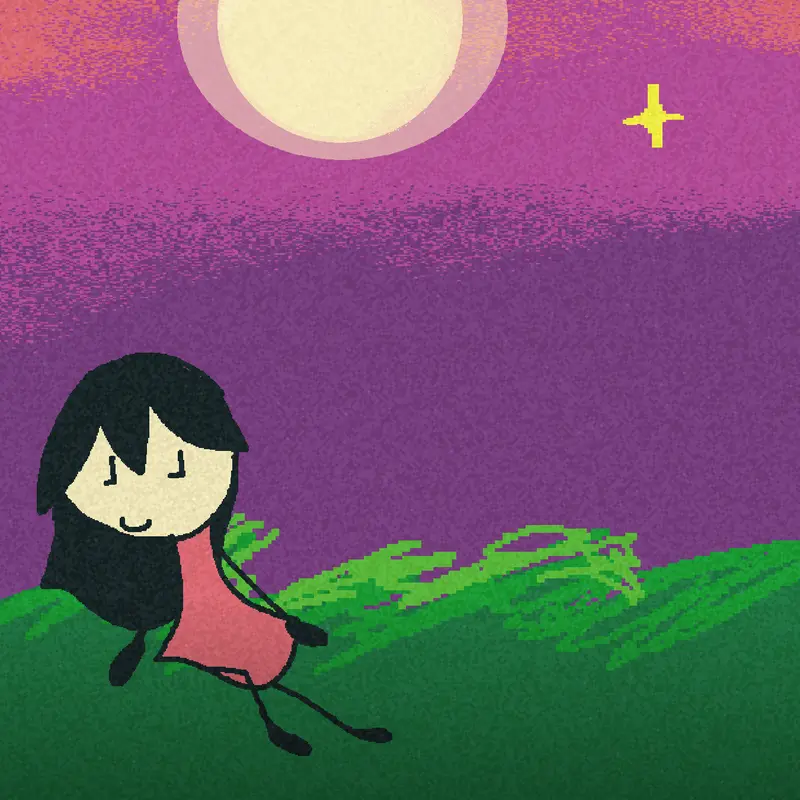 Riska watching the moon by @riska_here