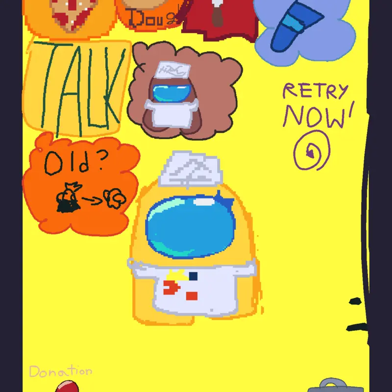 yellow among us show ragdoll by @partiii