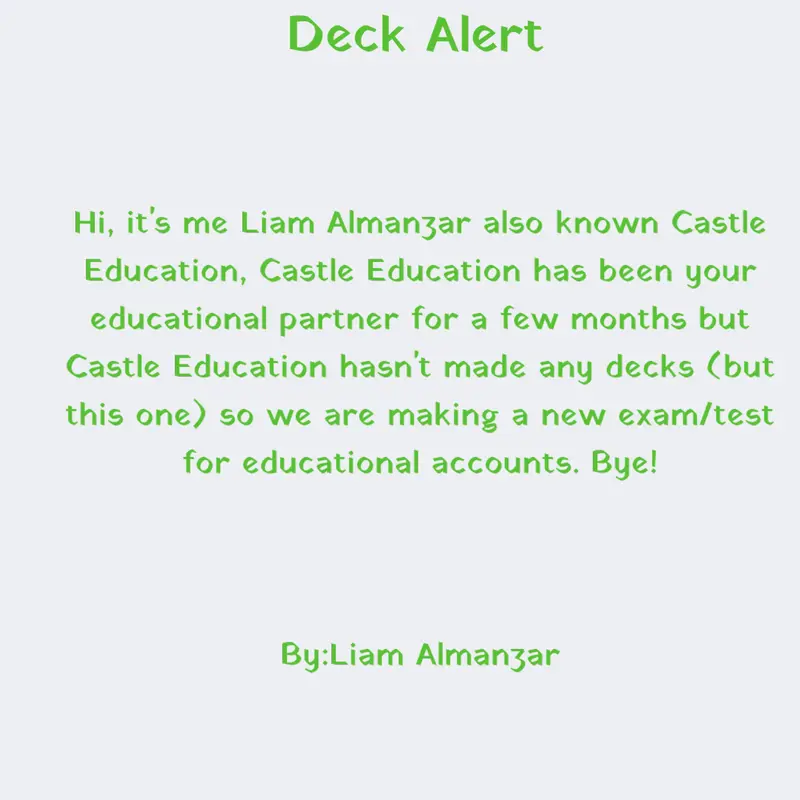 Deck Alert (Castle Education) by @Castle_Education