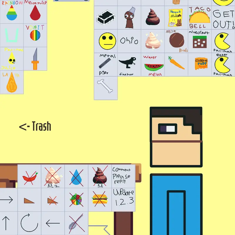 Feed Steve wit mor stuff.I lik minecraft by @AlexMakesDecks