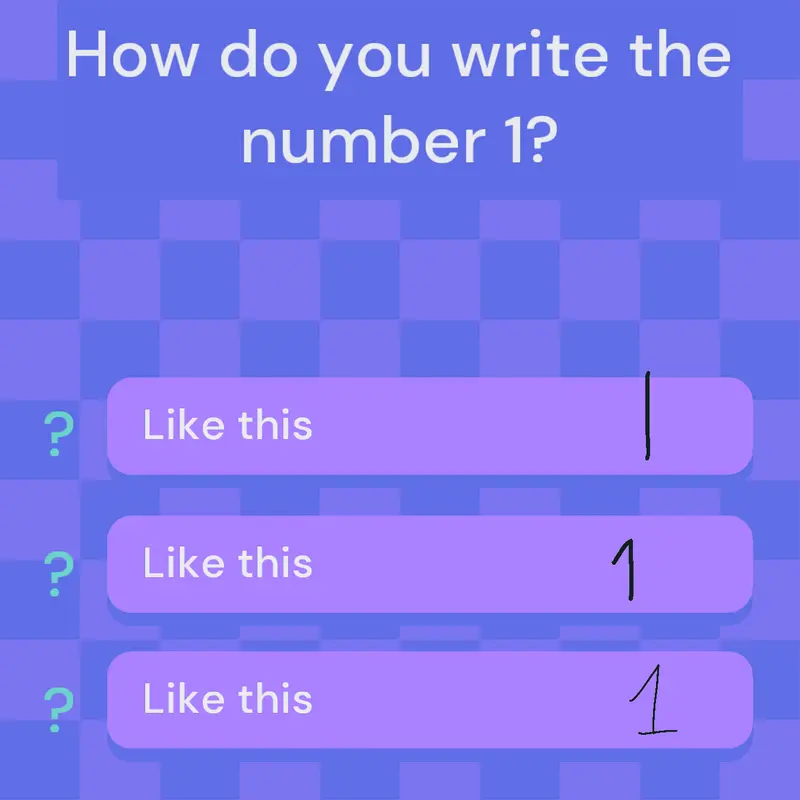 How do you write the number 1? by @lowut16