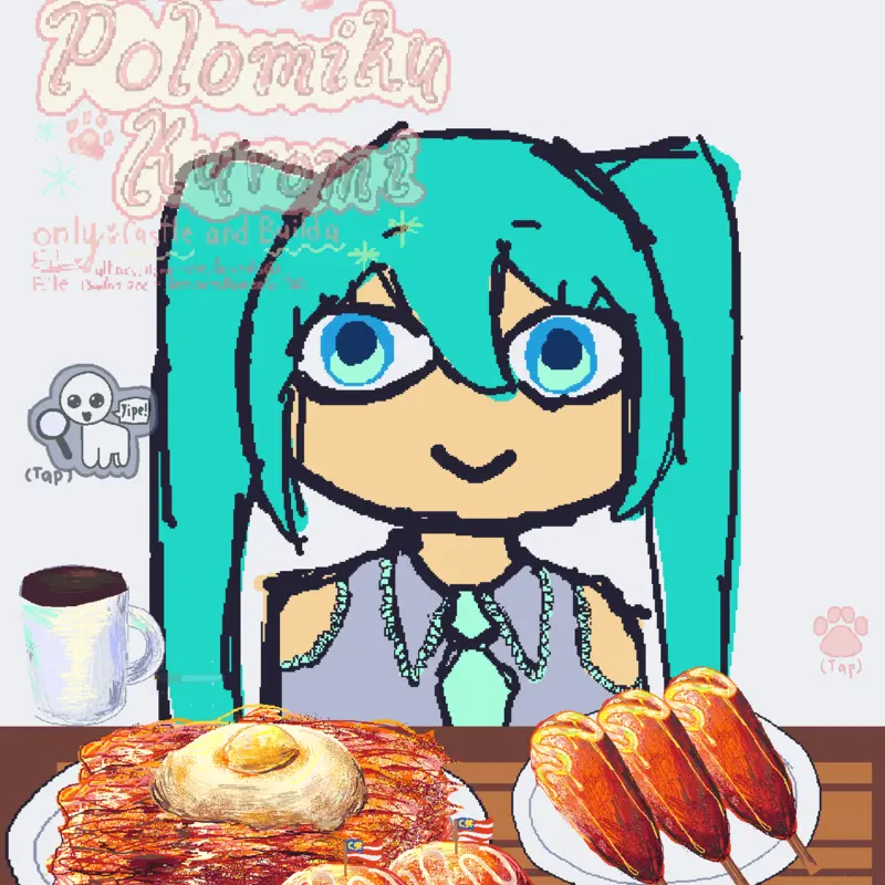 Miku mukbang/asmr Cr:ilovepolomikukuromi by @natsukis-cupcake