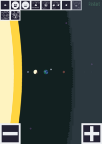 To scale Solar system