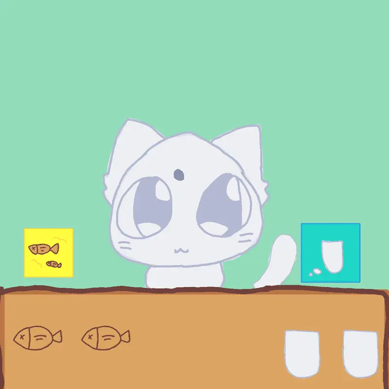 Mukbang kitty by @kitty_Nau