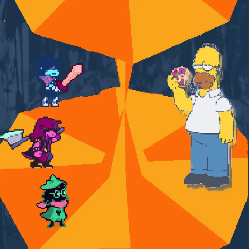 Homer Deltarune Jevil Battle by @Toby-Fox