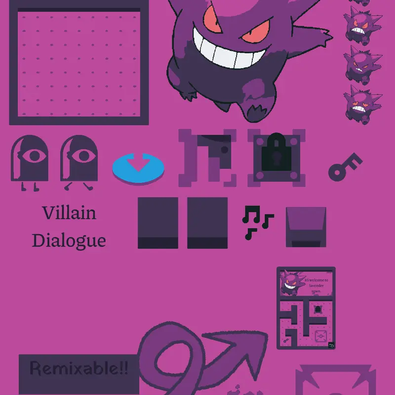 Sprites from Gengar Maze to remix! by @Cinderace145