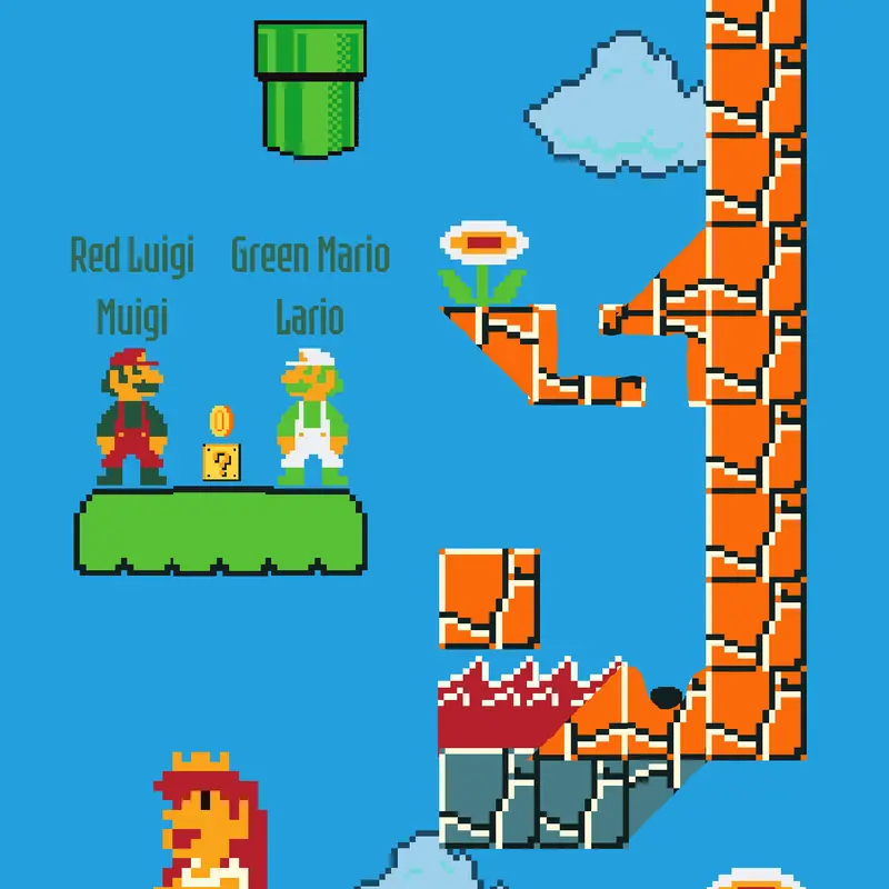Red Luigi Muigi & Green Mario Lario by @MarioLuigiBrothers