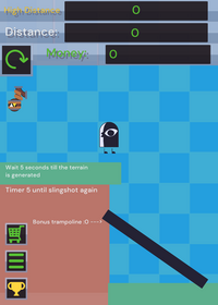 Character launching simulator