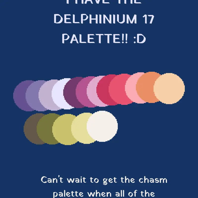 I have the delphinium 17 palette by @RainbowFox14