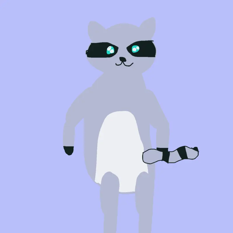 Raccoon ragdoll by @RustyPickles