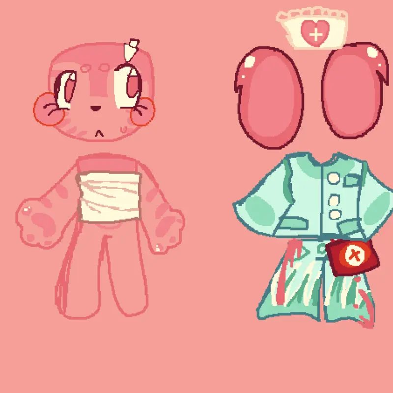 NURSE AND ANIMAL HOSPITAL DRESSUP by @crayon_