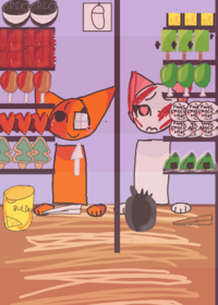 Mukbang emojicat Oren and emojicat head