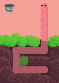 Worm eating