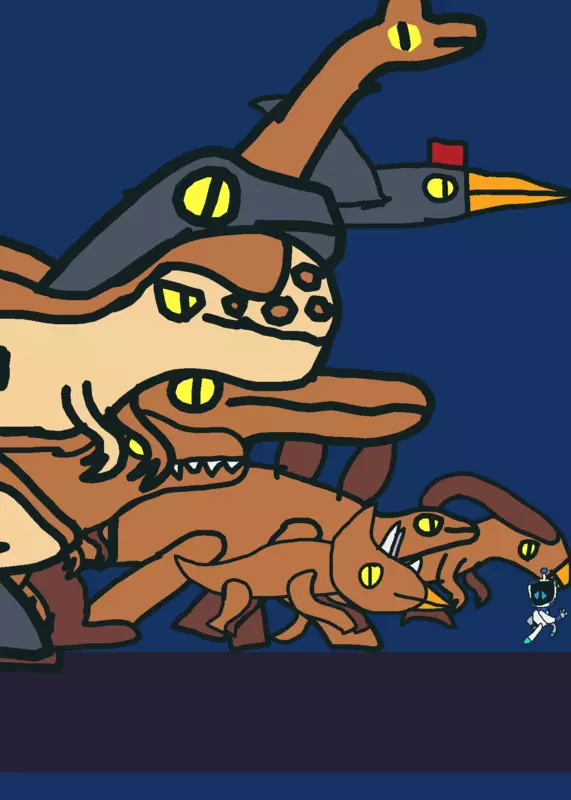 Astro vs dinosaurs by @jacobogt